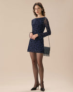 JULIANA| VESTIDO DE MALLA CON ESTAMPADO FLORAL