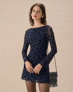 JULIANA| VESTIDO DE MALLA CON ESTAMPADO FLORAL