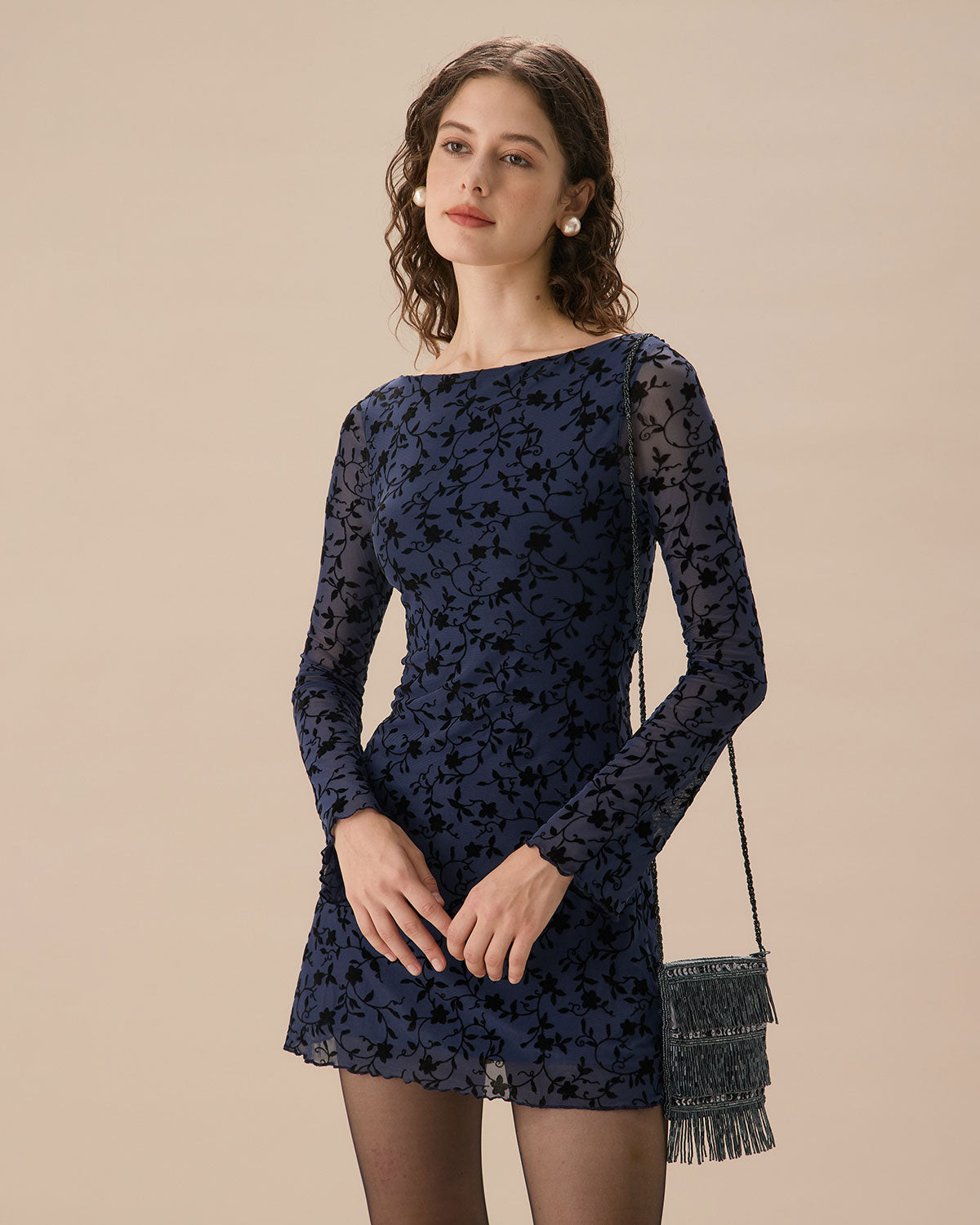 JULIANA| VESTIDO DE MALLA CON ESTAMPADO FLORAL