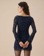 JULIANA| VESTIDO DE MALLA CON ESTAMPADO FLORAL
