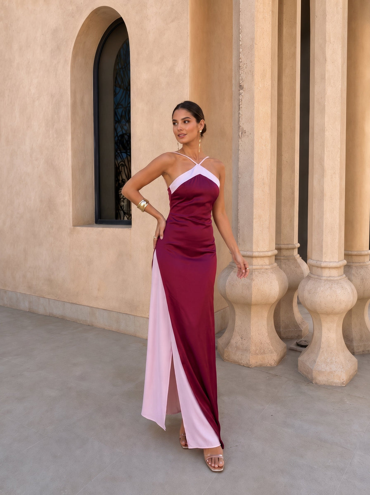 VERA | VESTIDO LARGO BICOLOR