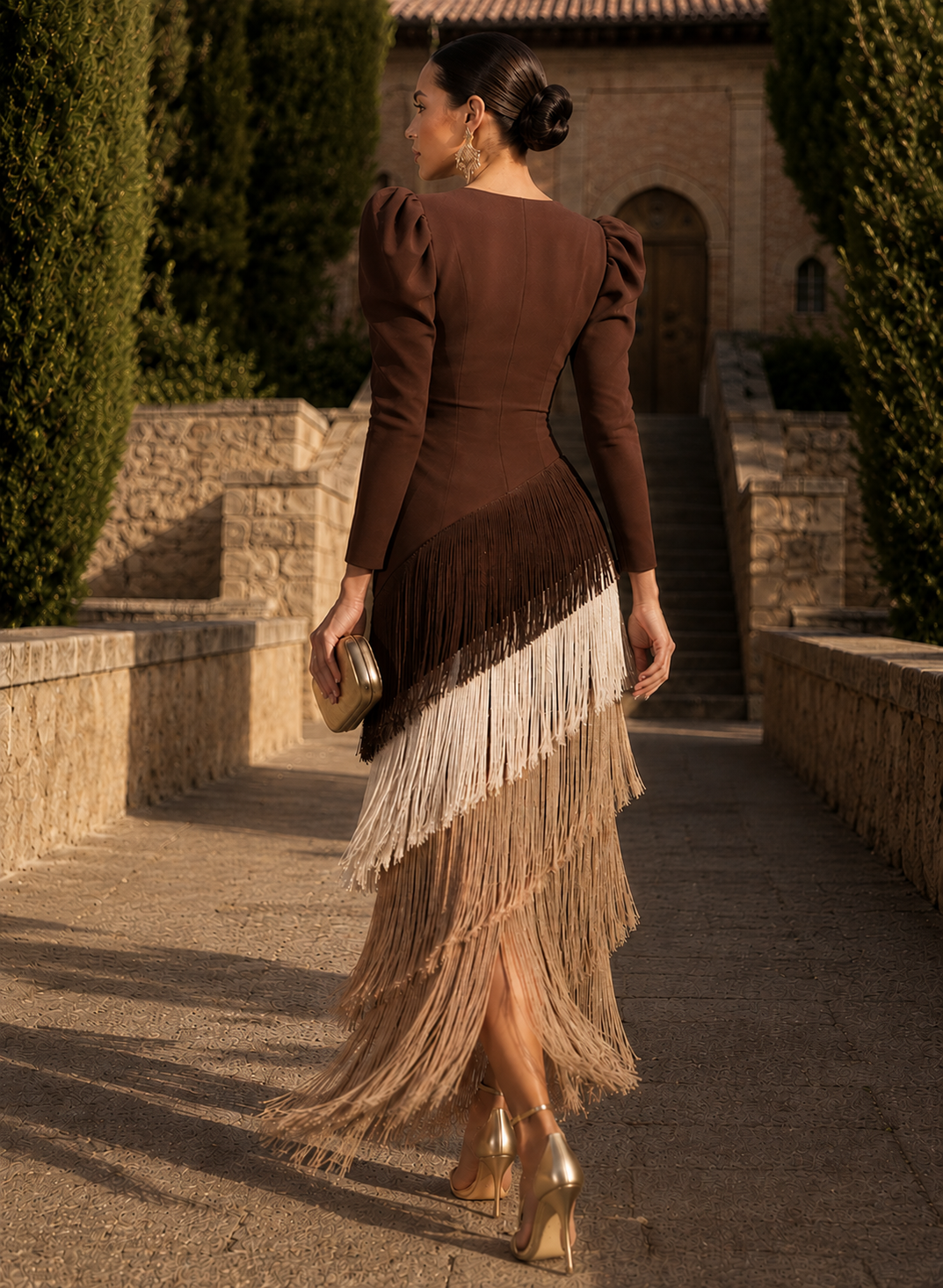 DORA | VESTIDO DE OTOÑO CON FLECOS