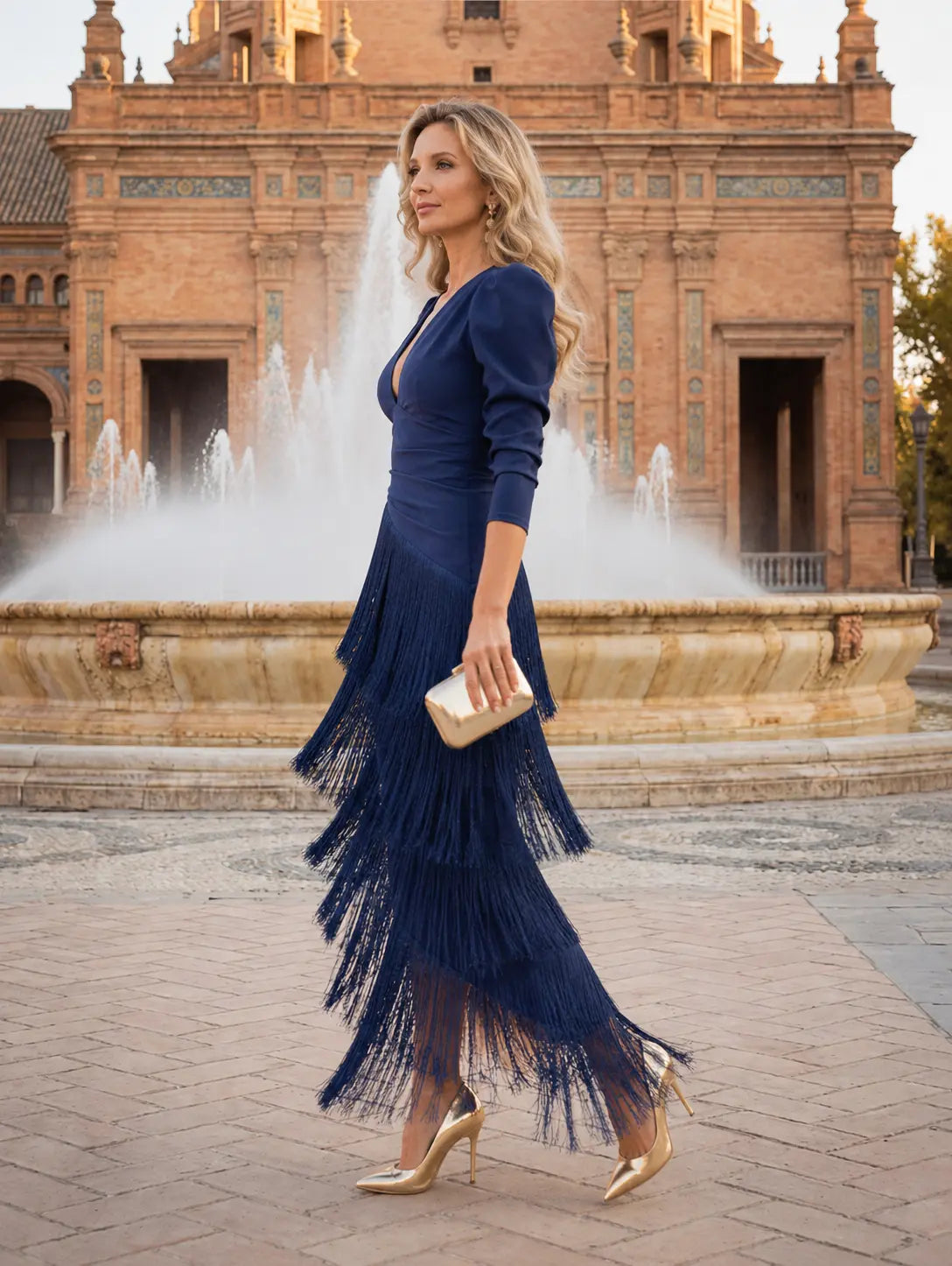 DORA | VESTIDO DE OTOÑO CON FLECOS