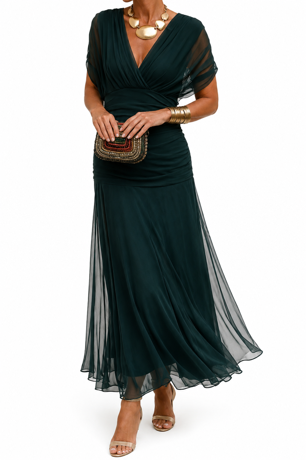 MIKAELA | VESTIDO LARGO CON HOMBROS DESCUBIERTOS