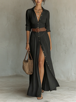 ALTEA | VESTIDO LARGO CON ABERTURA