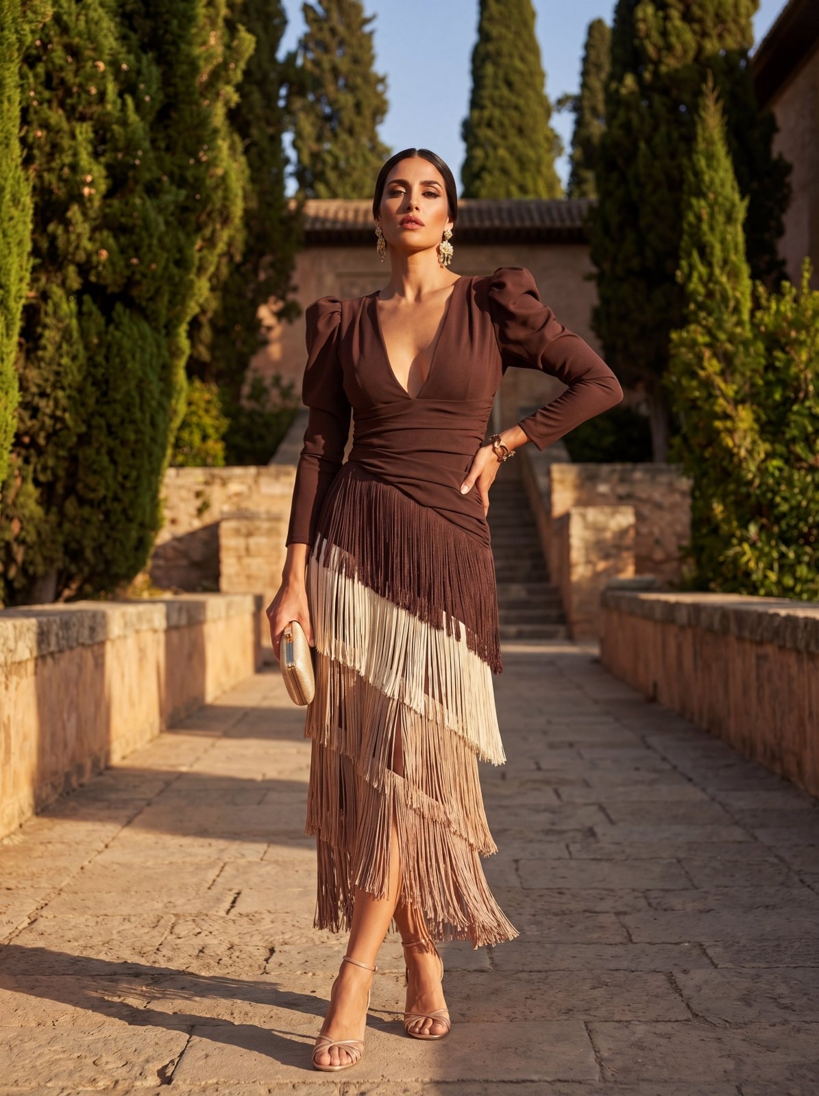 DORA | VESTIDO DE OTOÑO CON FLECOS