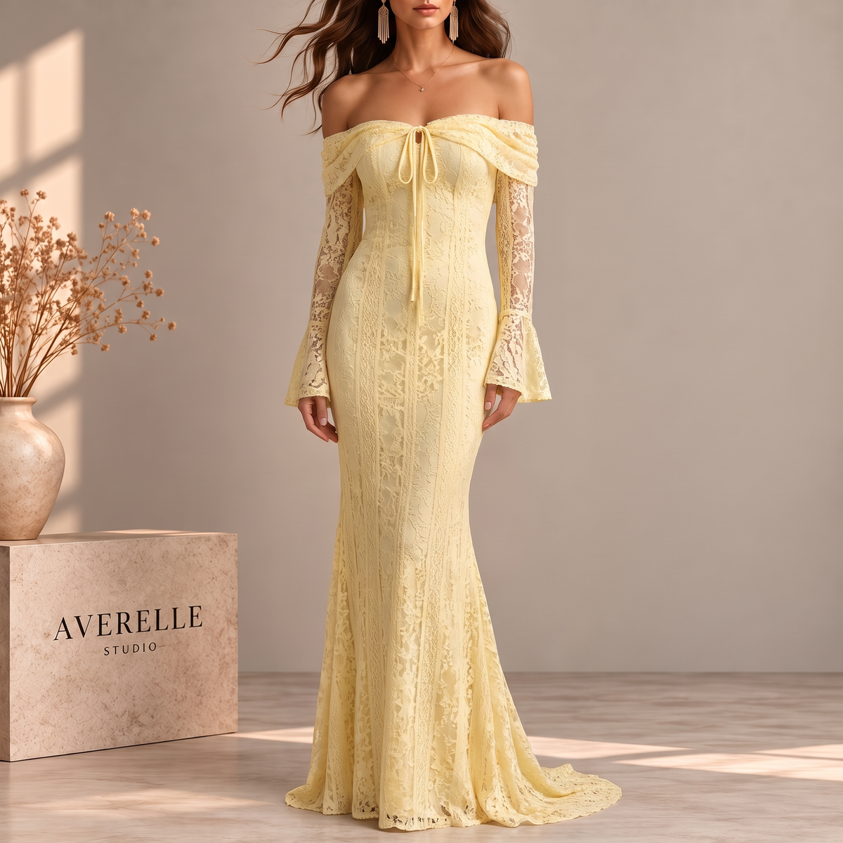 VALERIA | VESTIDO LARGO ENCAJE