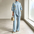 NOA | CONJUNTO DE PUNTO JERSEY CUELLO ALTO Y PANTALÓN ANCHO
