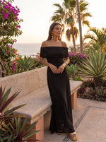 TRIANA | VESTIDO LARGO HOMBROS CAÍDOS