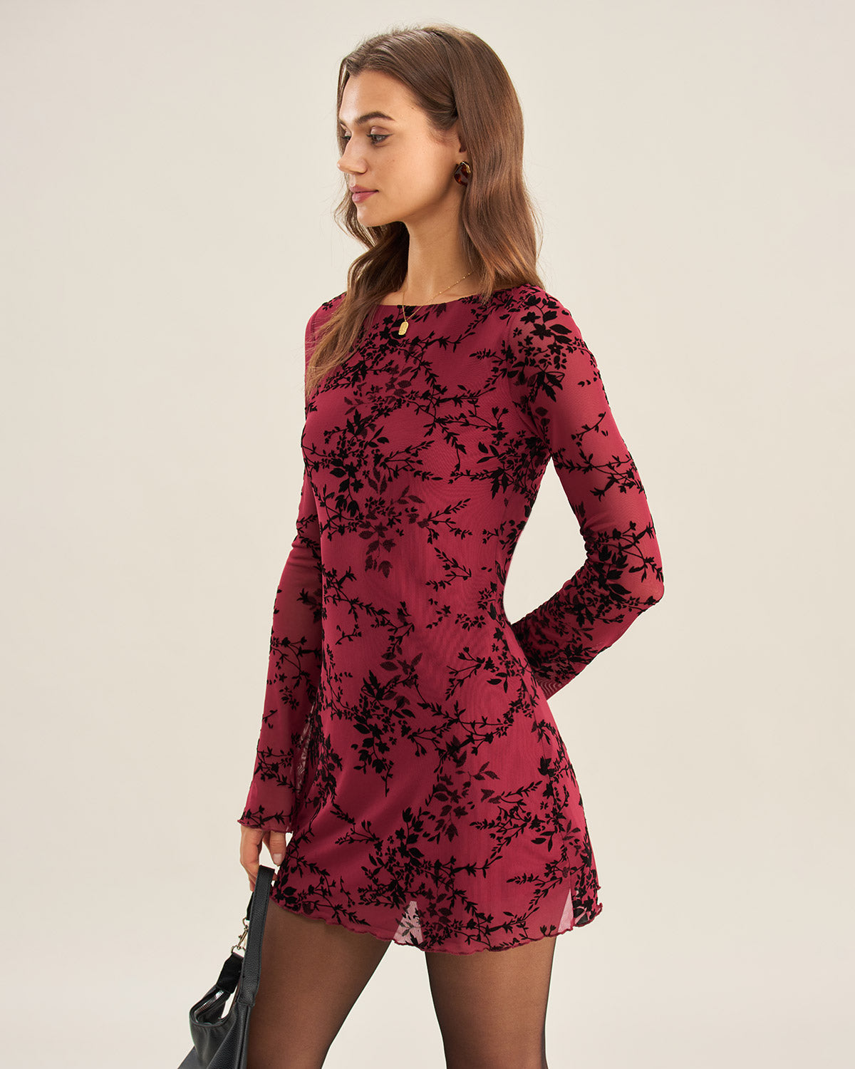 JULIANA| VESTIDO DE MALLA CON ESTAMPADO FLORAL