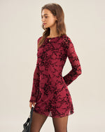 JULIANA| VESTIDO DE MALLA CON ESTAMPADO FLORAL
