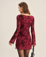 JULIANA| VESTIDO DE MALLA CON ESTAMPADO FLORAL